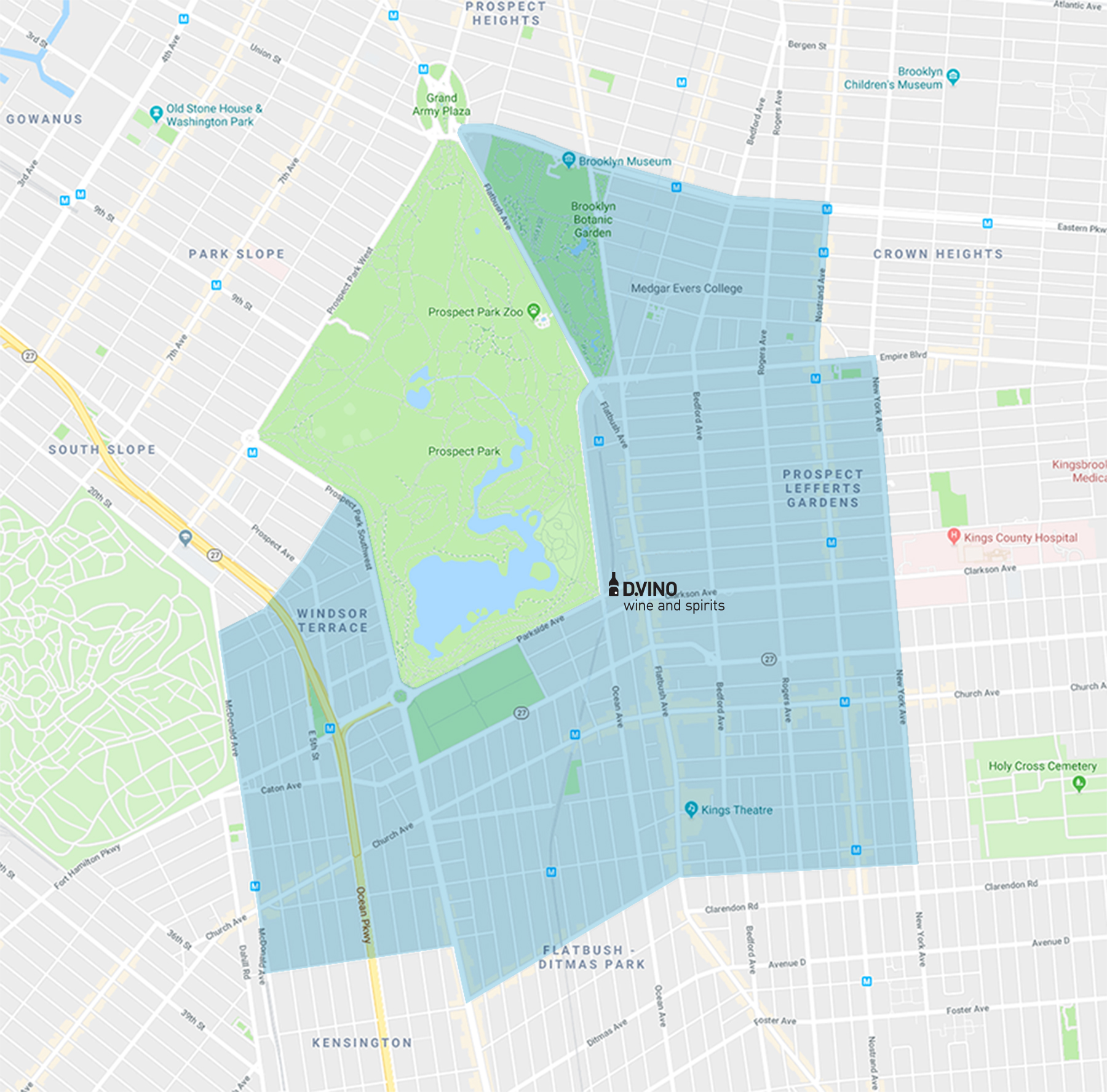 DVINO delivery map
