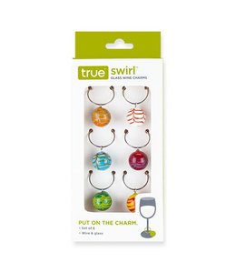 Swirl glass wine charms