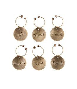 Varietal metal wine charms